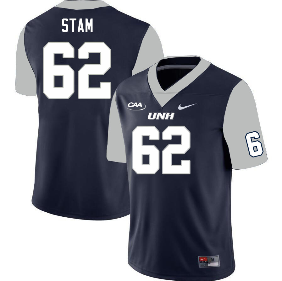 New Hampshire Wildcats #62 Luke Stam College Football Jerseys Stitched Sale-Navy